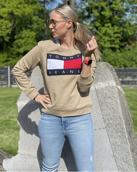 Mikina dámská Tommy Hilfiger béžová